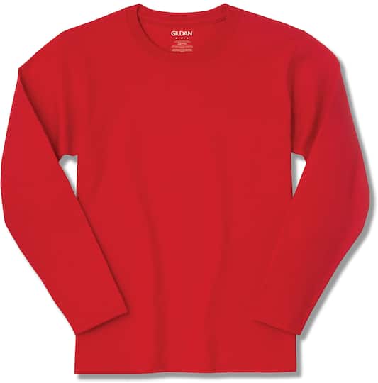 Gildan® Long Sleeve Crew Neck Adult T-Shirt in Red | Small | Michaels®